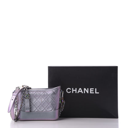 Chanel Iridescent Lambskin Calfskin Quilted Small Gabrielle Hobo Light Purple 10 of 12