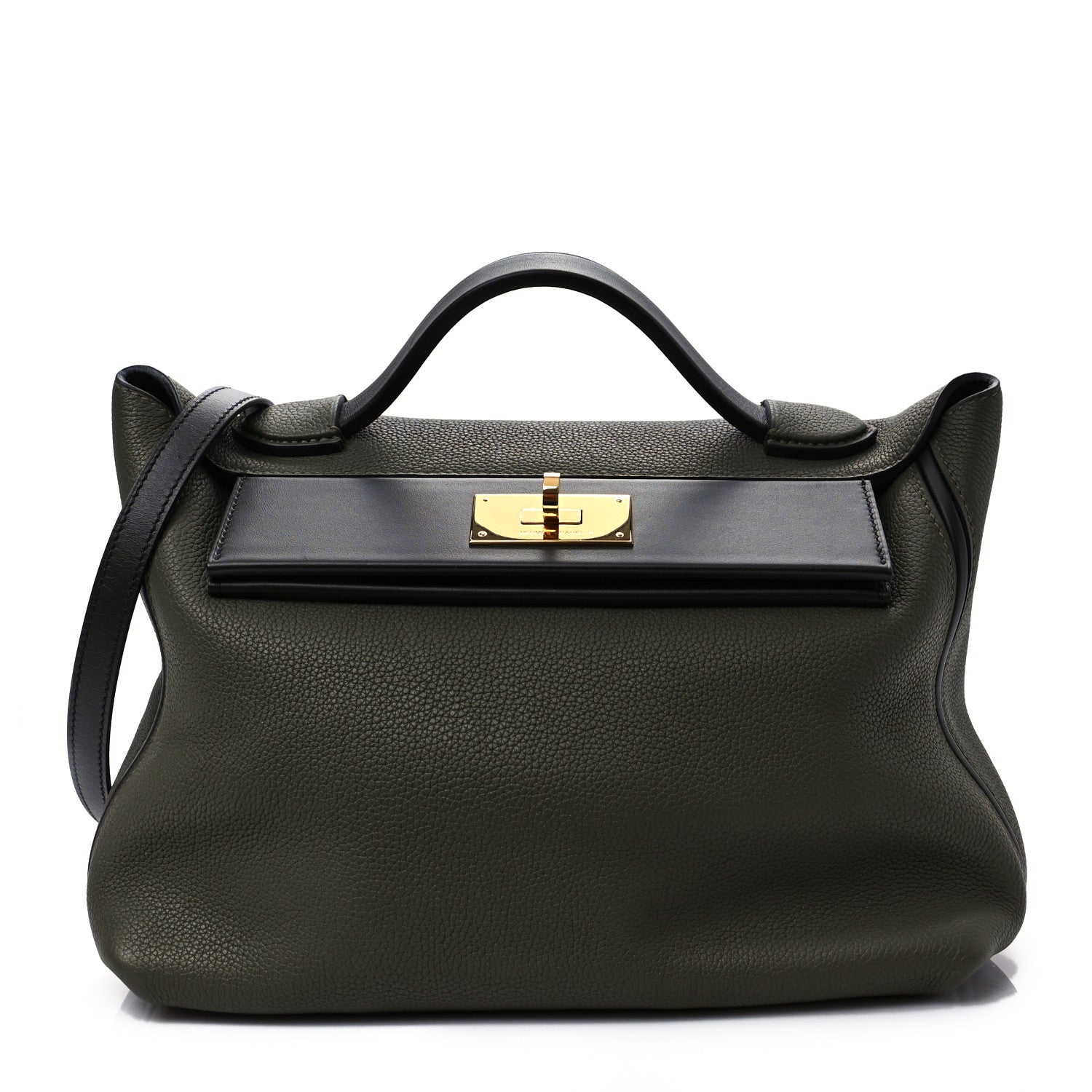 Hermes Taurillon Maurice Swift 24/24 29 Vert Olive Vert Bronze 1 of 7
