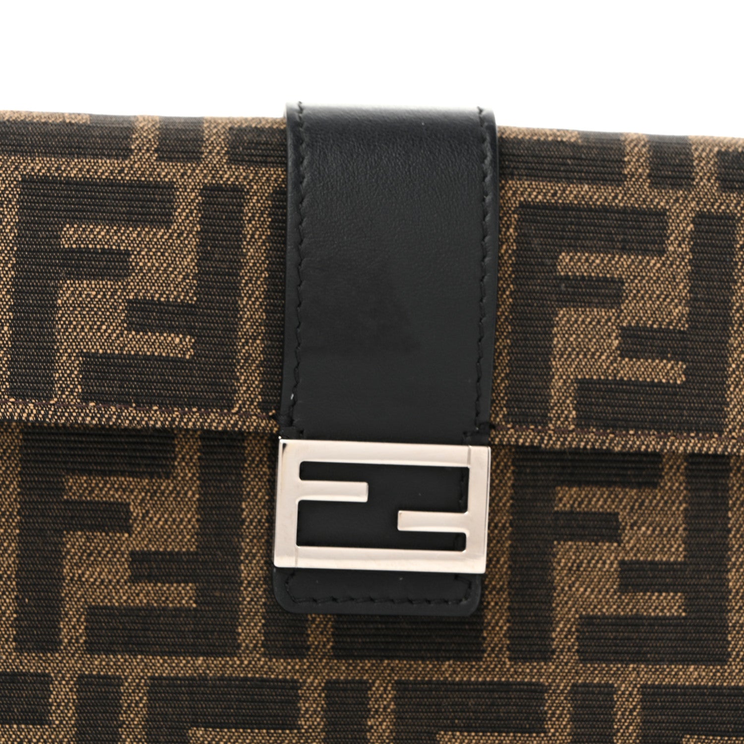 Fendi Recycled Fabric Jacquard Vitello Grace FF 1974 Baguette Belt