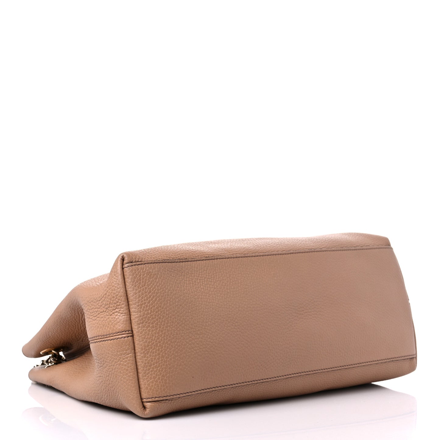 Pebbled Calfskin Medium Soho Chain Shoulder Bag Camelia