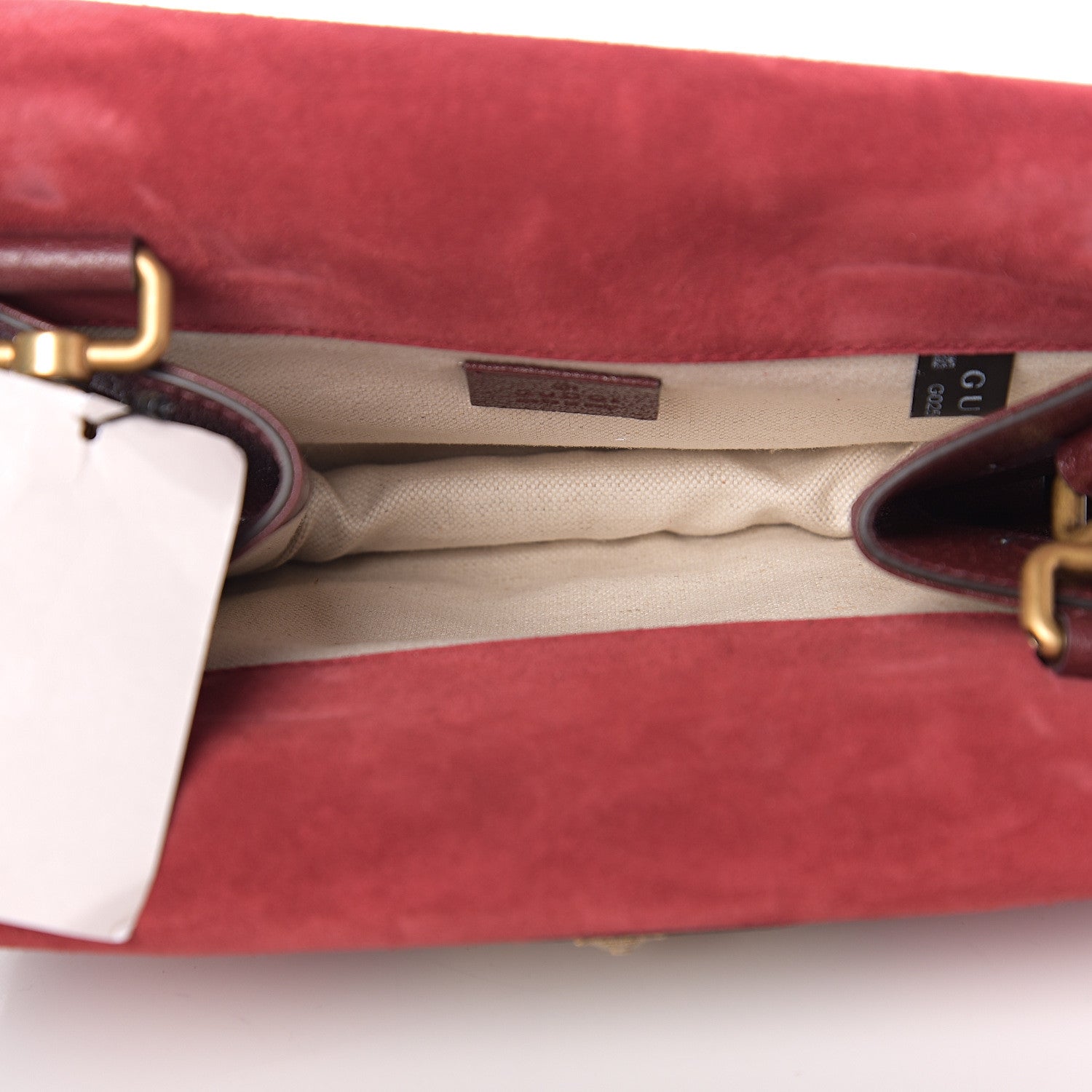 Gucci Suede Neo Vintage Web Small Messenger Bag Red 4 of 9