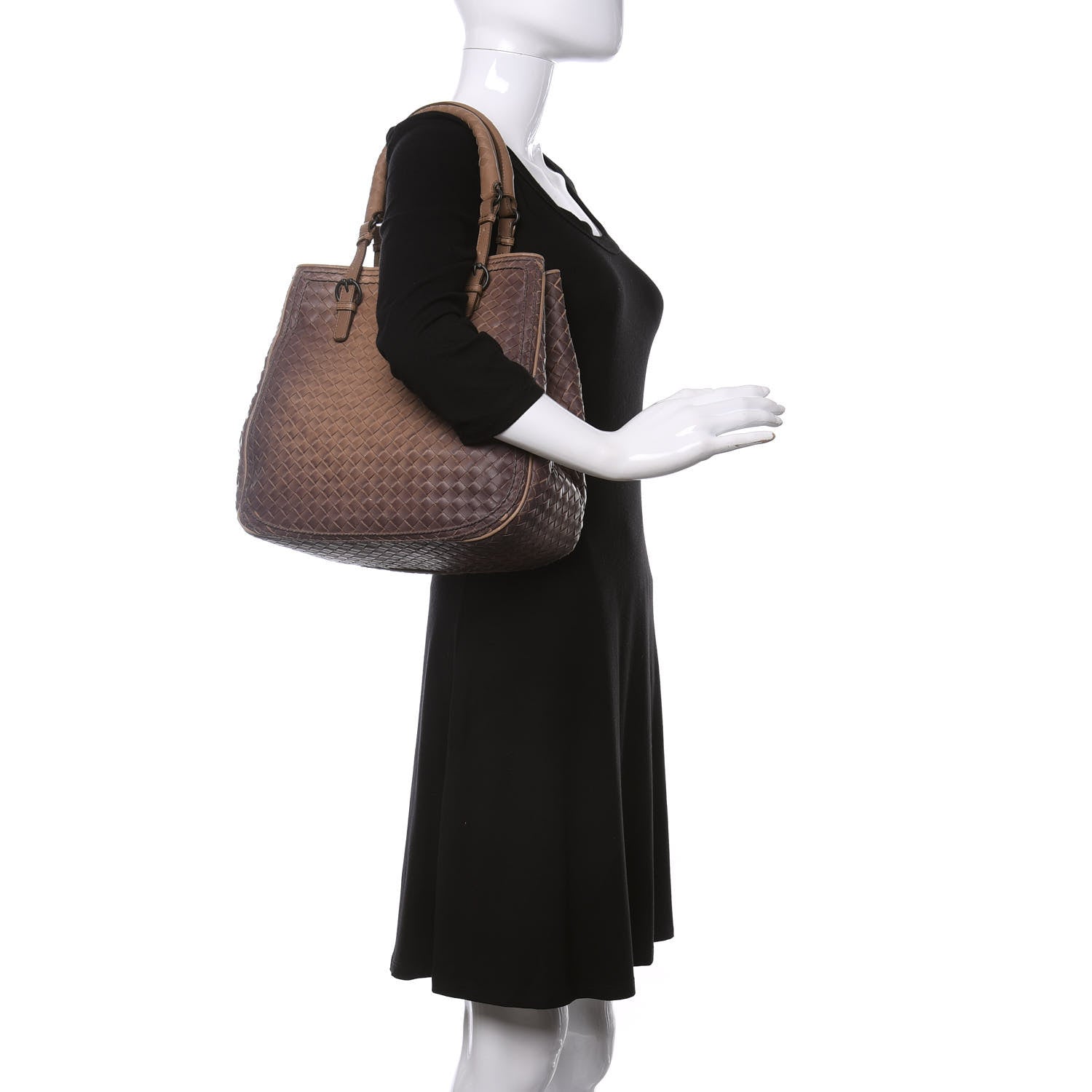 Bottega Veneta Nappa Intrecciato Ombre Shoulder Bag Camel 2 of 13