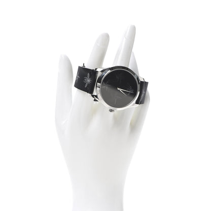 Gucci Stainless Steel Calfskin 38mm G-Timeless Bee Star Hologram Quartz Watch Black 2 of 6