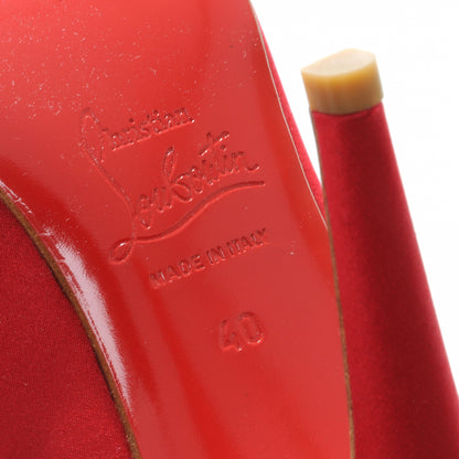 Christian Louboutin Crepe Satin Nooka 100 Pumps 40 Red 5 of 6