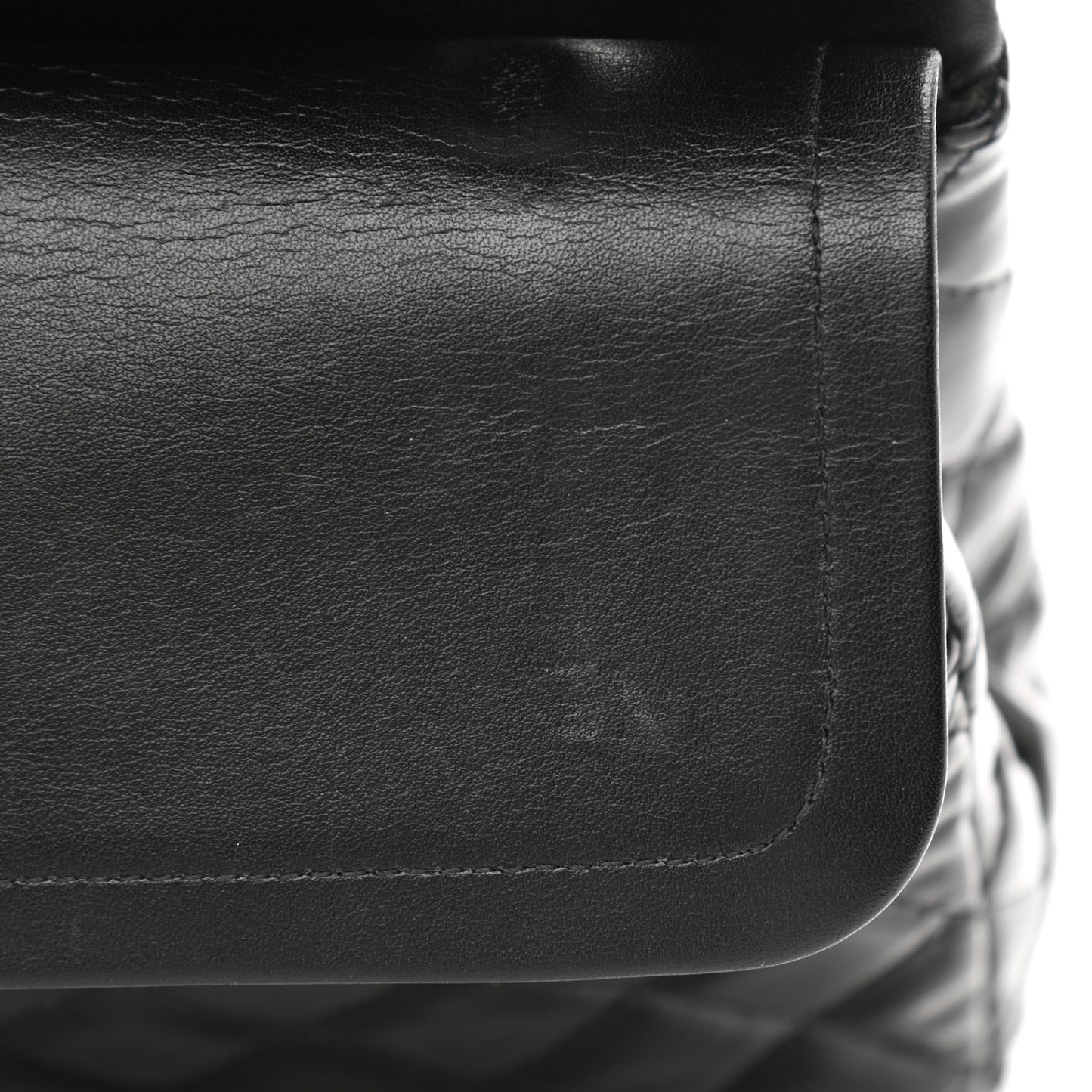Patent Quilted Medium Double Flap Black