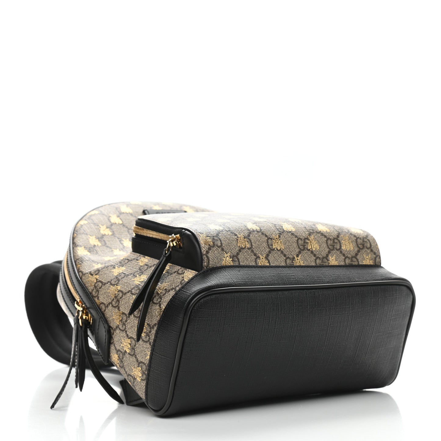 GG Supreme Monogram Bees Print Small Day Backpack Beige Oro Black