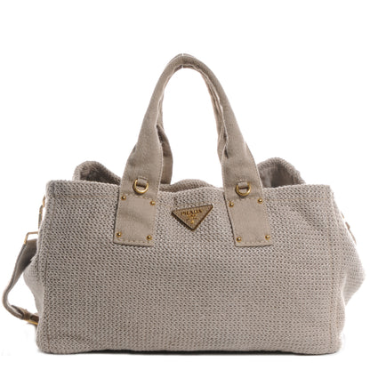 Prada Canapa Stuoia Convertible Tote Bag Beige 1 of 9