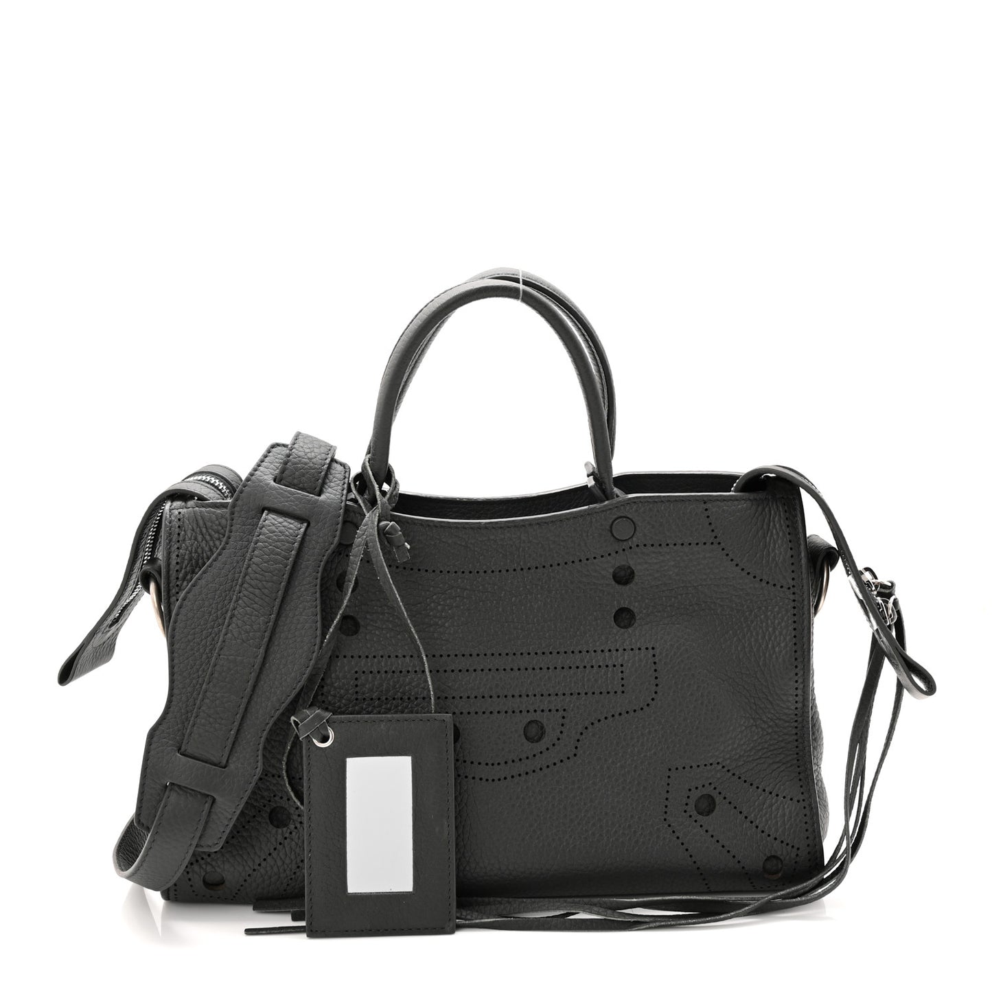 Veau Soyeux Perforated Blackout Hardware S City Gris Fossile