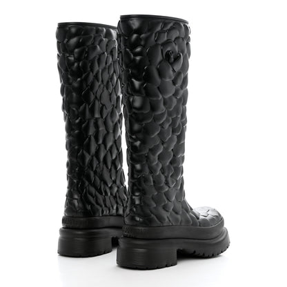 Valentino Garavani Rubber Atelier 03 Rose Edition 30/50mm Tall Rainboots 38 Black 4 of 10