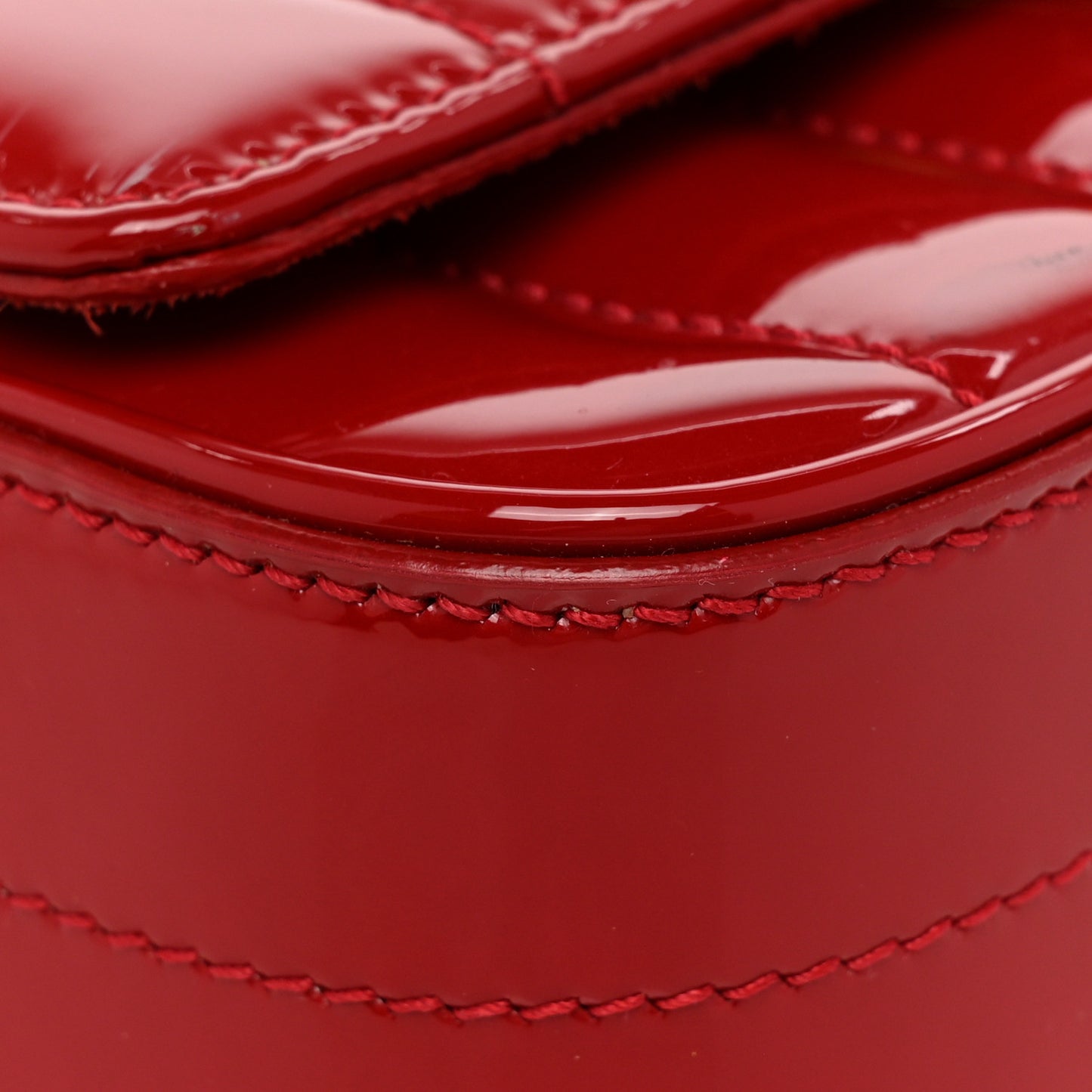 Patent Matelasse Monogram Small Vicky Chain Bag Red