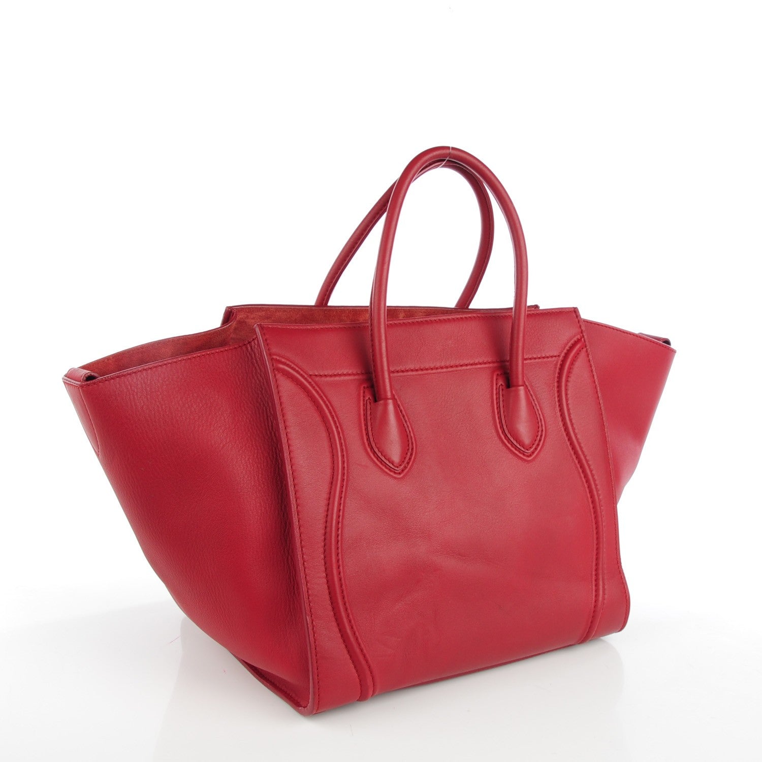Celine Supple Calfskin Medium Phantom Luggage Red 3 of 8