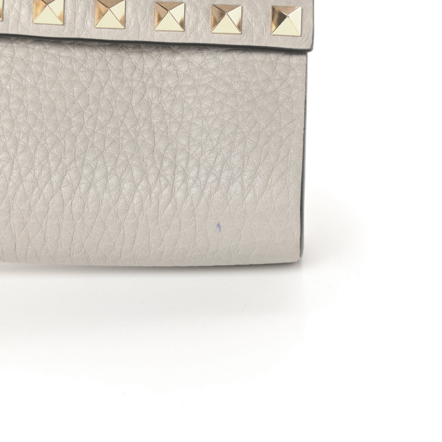 Valentino Garavani Grainy Calfskin Rockstud Double Flap Crossbody Bag Light Grey 10 of 11