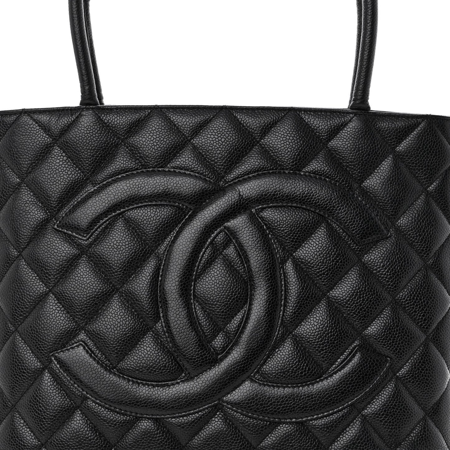 Caviar Quilted Medallion Tote Black