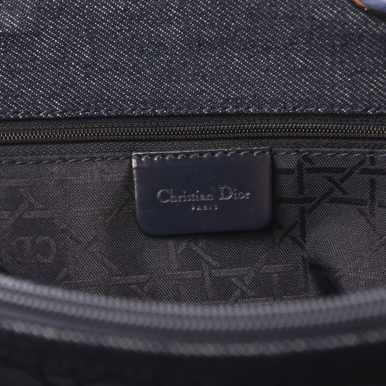 Christian Dior Denim Cannage Large Lady Dior Tote Blue 7 of 11