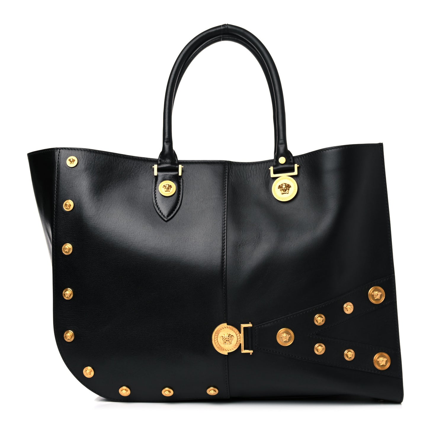 Calfskin Medallion Tribute Tote Black