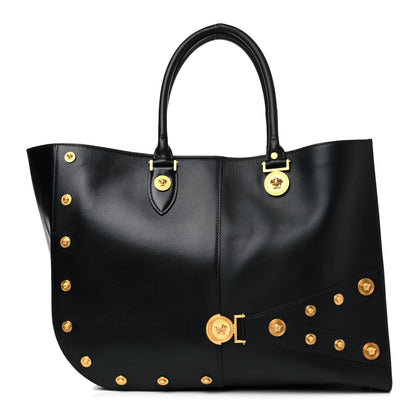 Versace Calfskin Medallion Tribute Tote Black 1 of 13