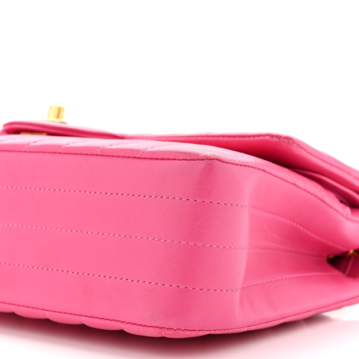 Chanel Lambskin Chevron Quilted Medium Double Flap Pink 10 of 10