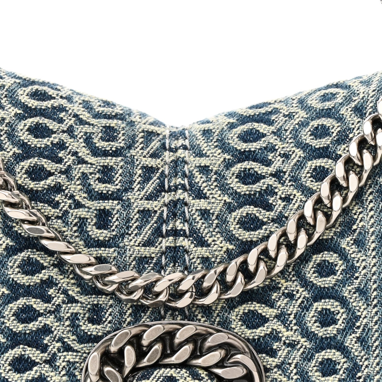 Sun Faded Denim Monogram The St Marc Mini Top Handle Bag Blue