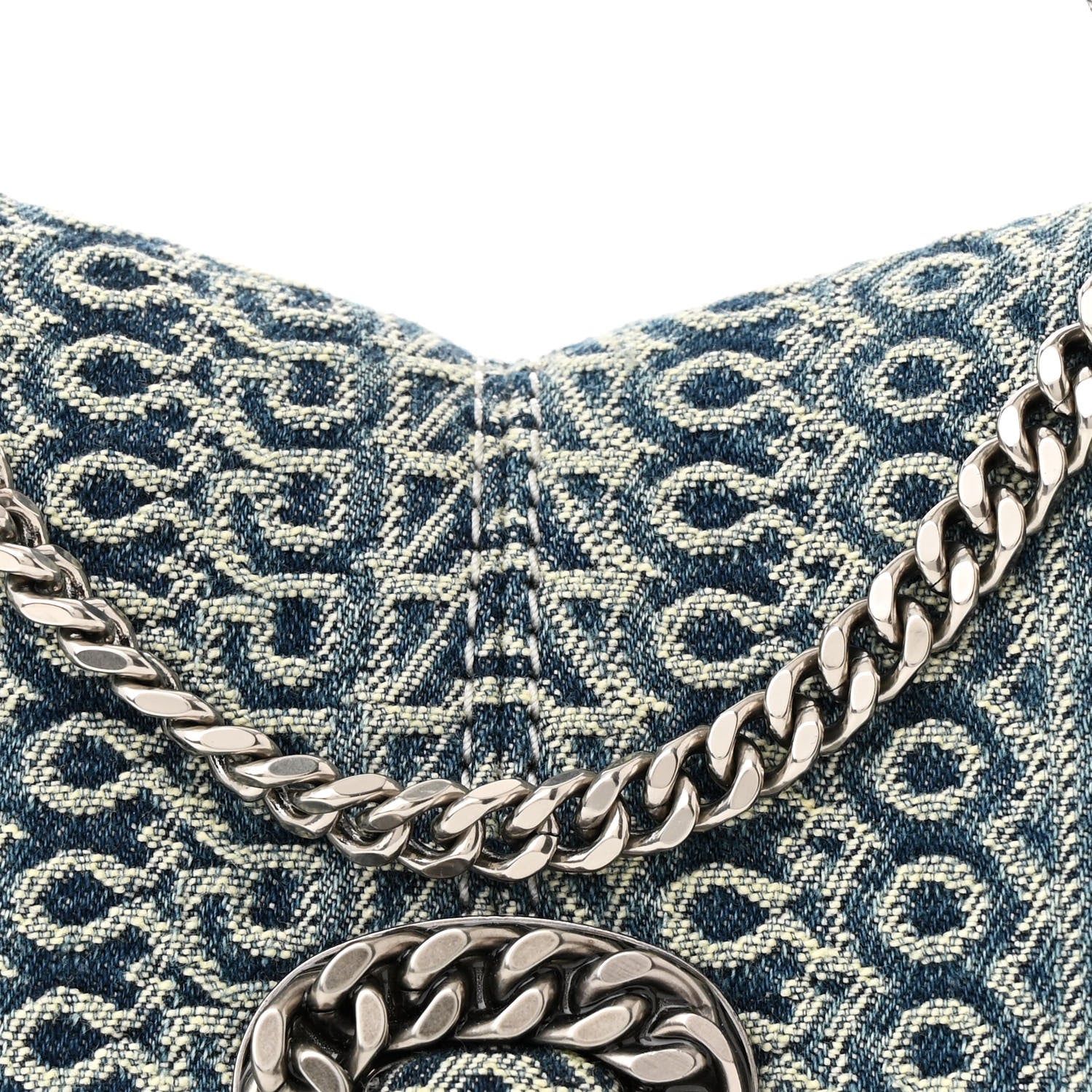 Marc Jacobs Sun Faded Denim Monogram The St Marc Mini Top Handle Bag Blue 8 of 13