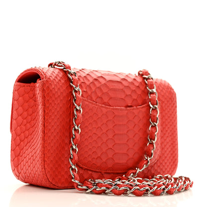 Chanel Snakeskin Mini Rectangular Flap Red 2 of 10