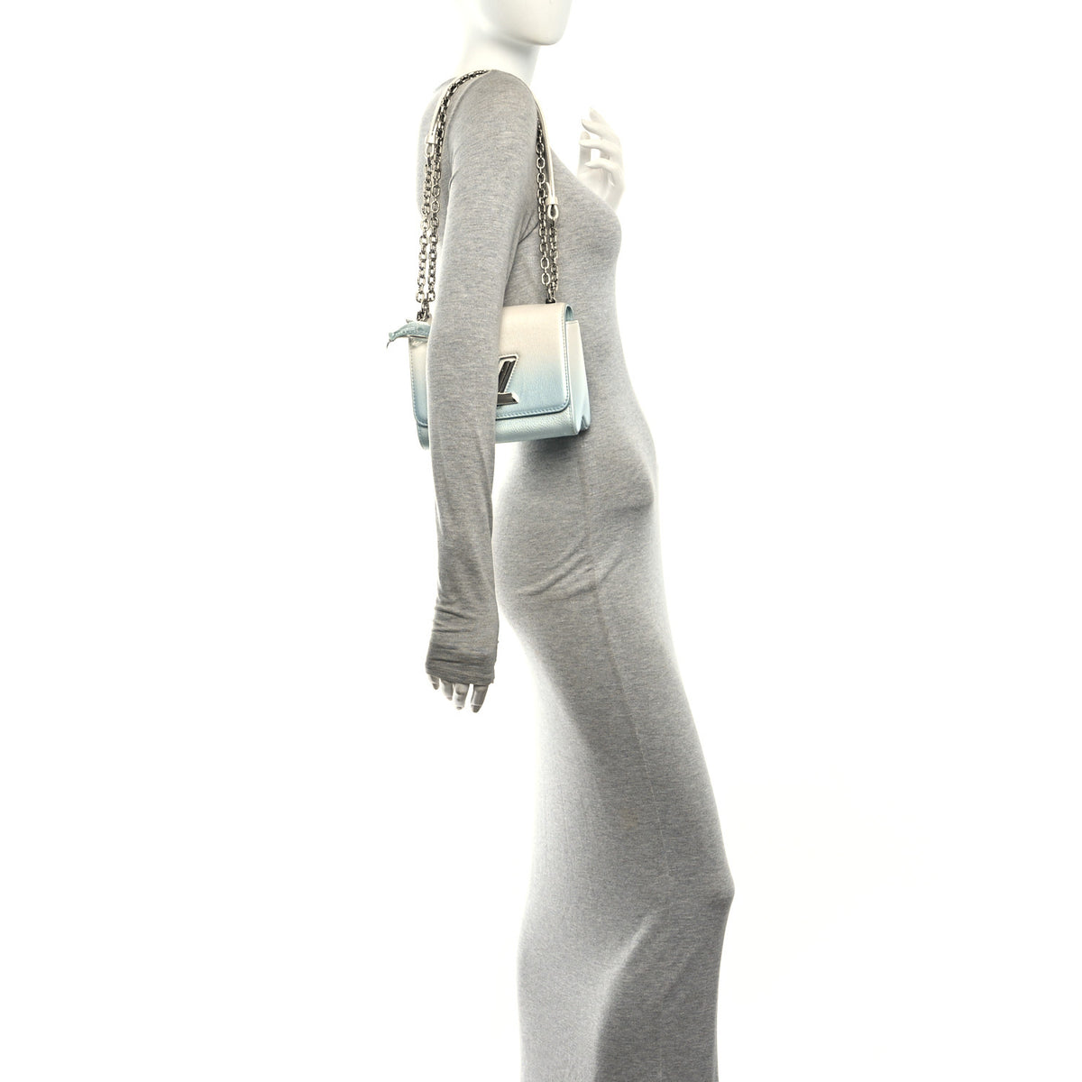 Louis Vuitton Calfskin Twist Chain Shoulder Bag PM Shaded Blue 2 of 14
