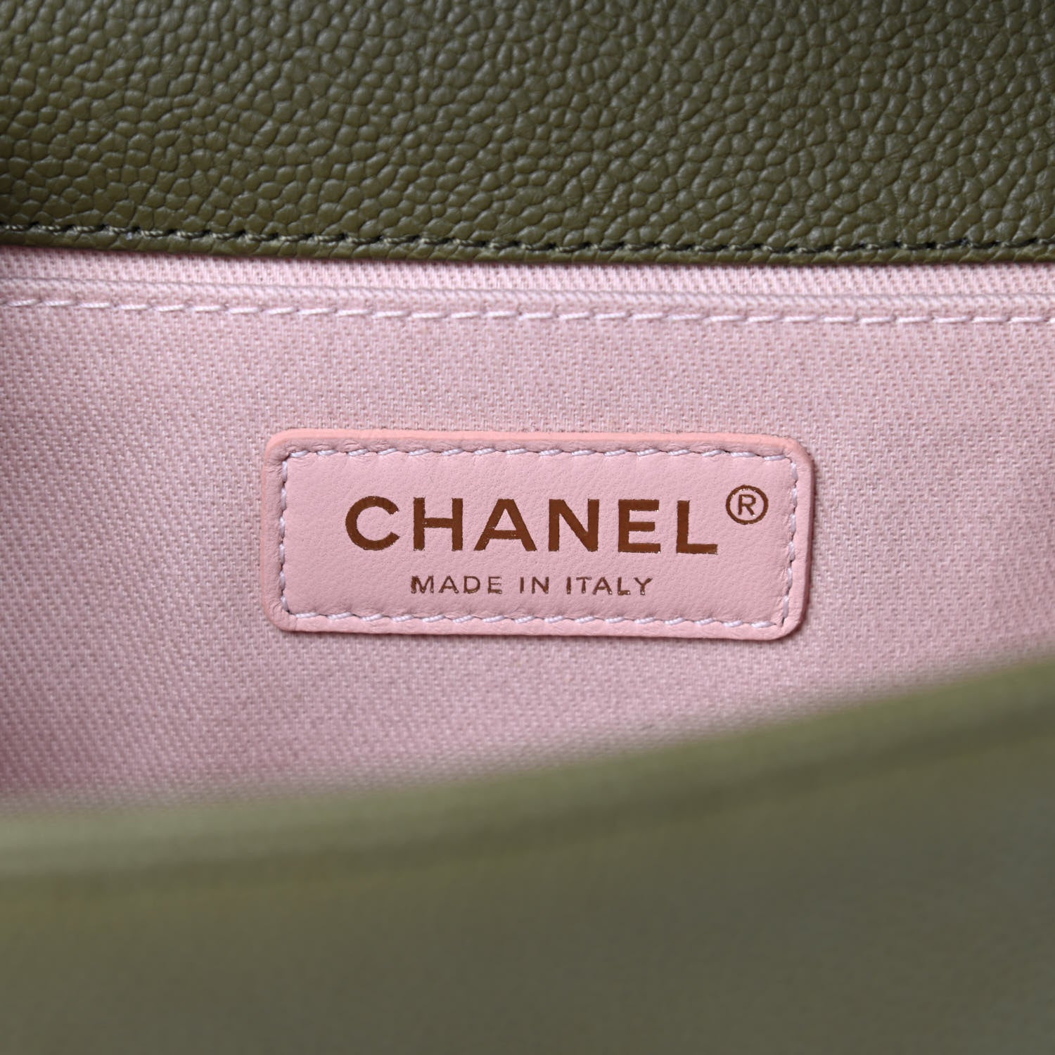 Chanel Caviar Quilted Medium Boy Flap Khaki 6 of 11