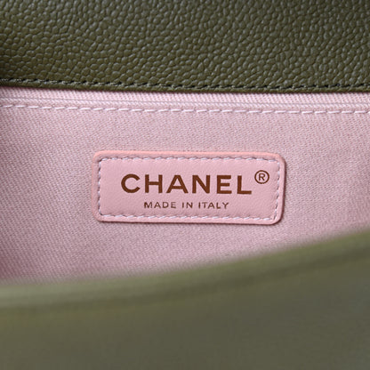 Chanel Caviar Quilted Medium Boy Flap Khaki 6 of 11