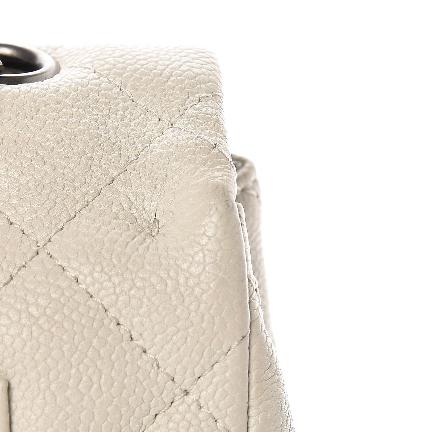 Caviar Quilted Jumbo Single Flap Bijoux Chain Ivory