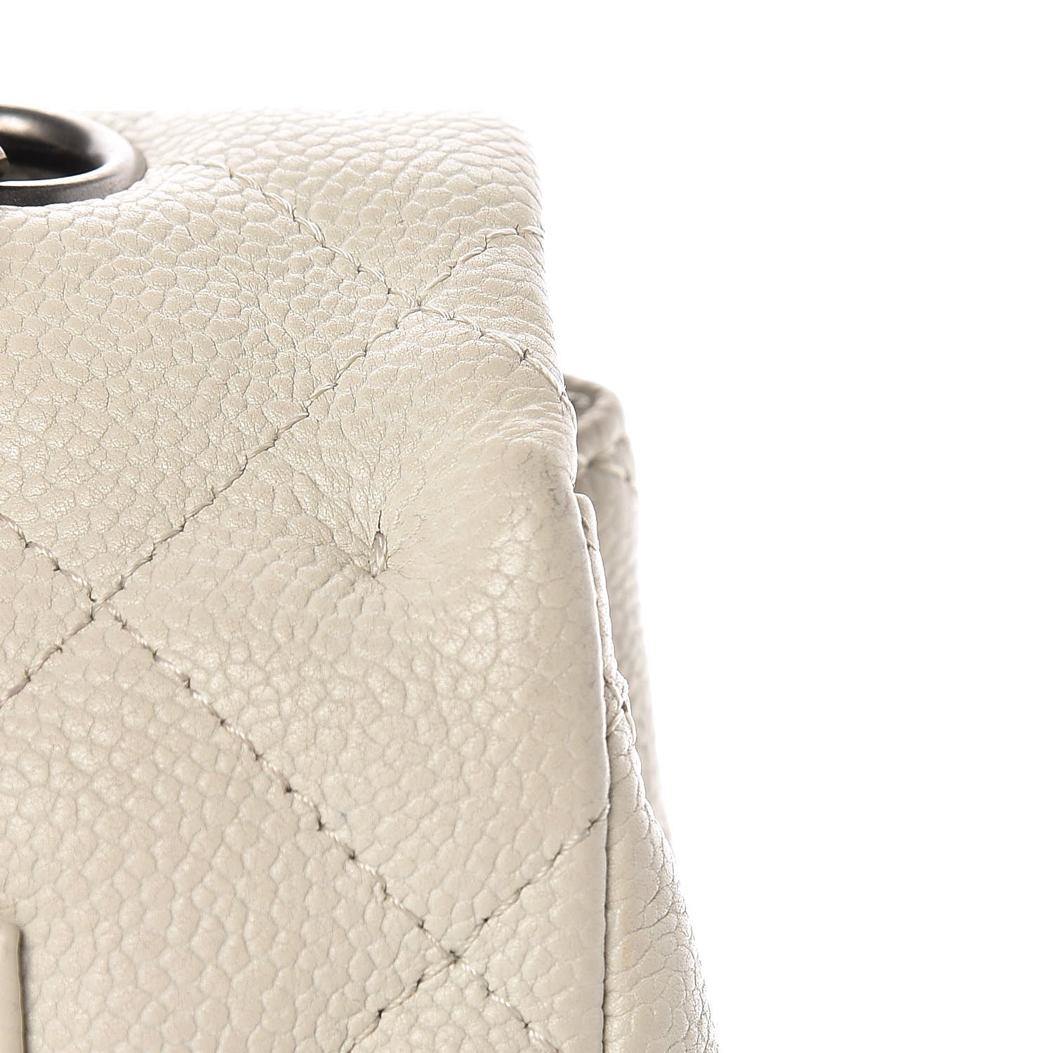 Chanel Caviar Quilted Jumbo Single Flap Bijoux Chain Ivory 14 of 17
