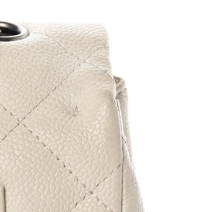 Chanel Caviar Quilted Jumbo Single Flap Bijoux Chain Ivory 14 of 17