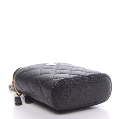 Chanel Caviar Quilted Small Vertical Coco Beauty Vanity Case With Chain Black 4 of 11