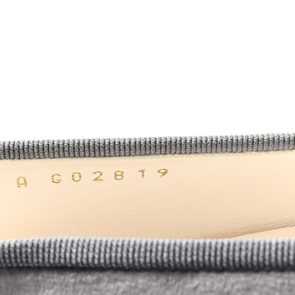 Chanel Velvet Cap Toe Ballerina Flats 39 Grey Green 9 of 9