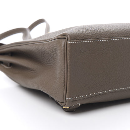 Hermes Taurillon Clemence Kelly Ado Backpack Etoupe 8 of 9