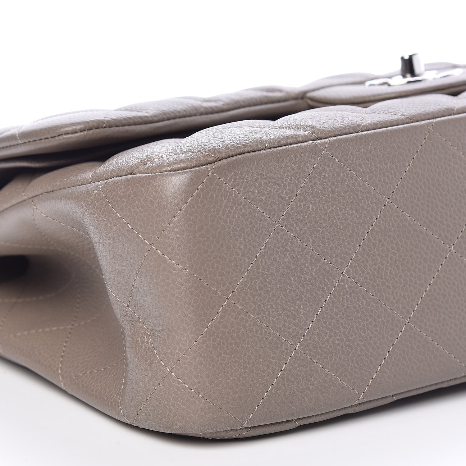 Chanel Caviar Quilted Jumbo Double Flap Light Grey 6 of 13