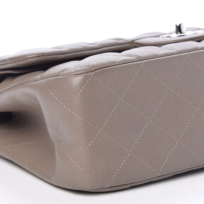 Chanel Caviar Quilted Jumbo Double Flap Light Grey 6 of 13