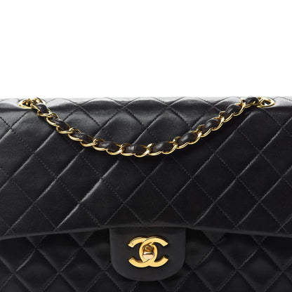 Chanel Lambskin Quilted Medium Double Flap Black 15 of 15