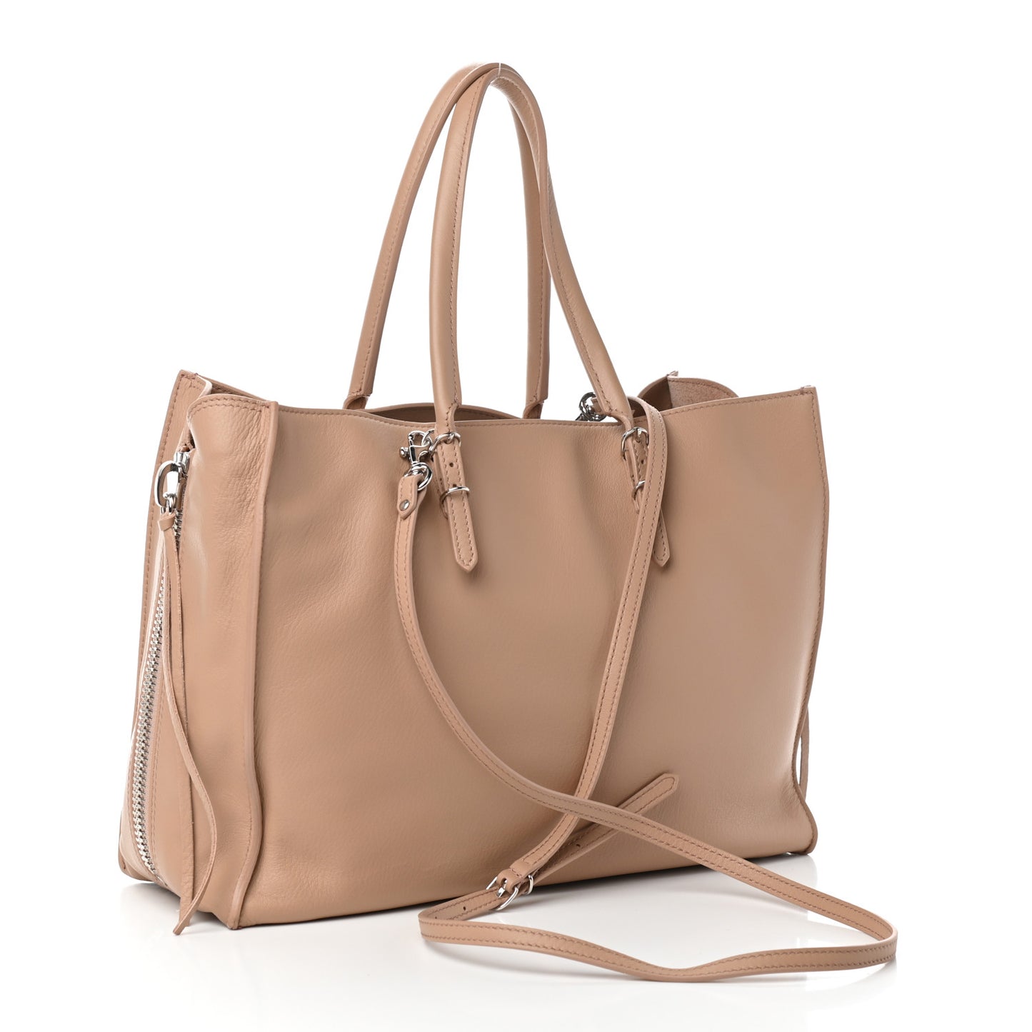 Veau Papier B4 Zip Around Tote Rose Des Sables