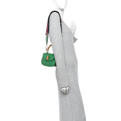 Gucci Boarded Dyana Lux Calfskin Web Mini Bamboo 1947 Top Handle Bag Spring Green 2 of 10