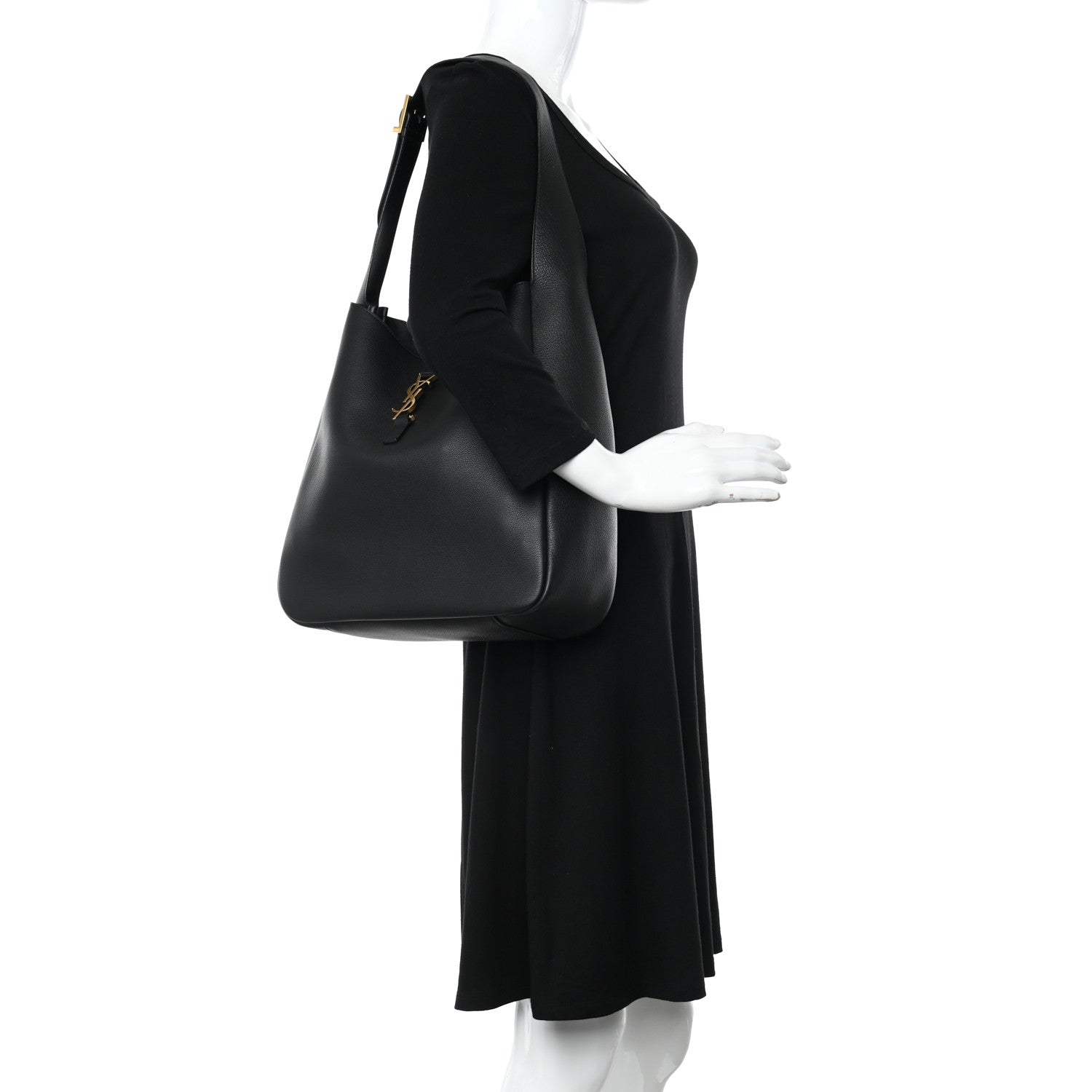 Saint Laurent Smooth Calfskin Large Le 5 A 7 Soft Hobo Black 2 of 10