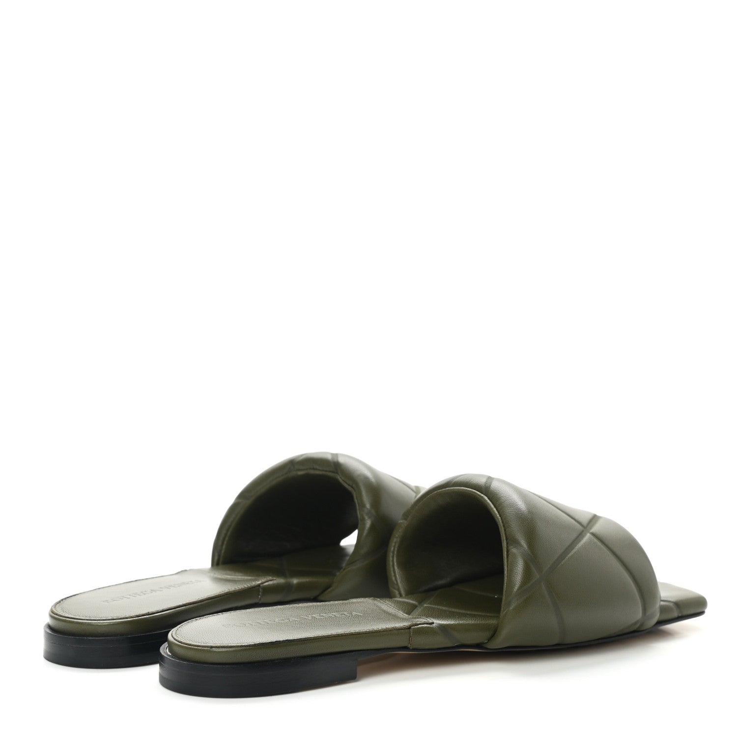 Bottega Veneta Nappa Quilted Rubber Lido Flat Sandals 36 Khaki 4 of 7