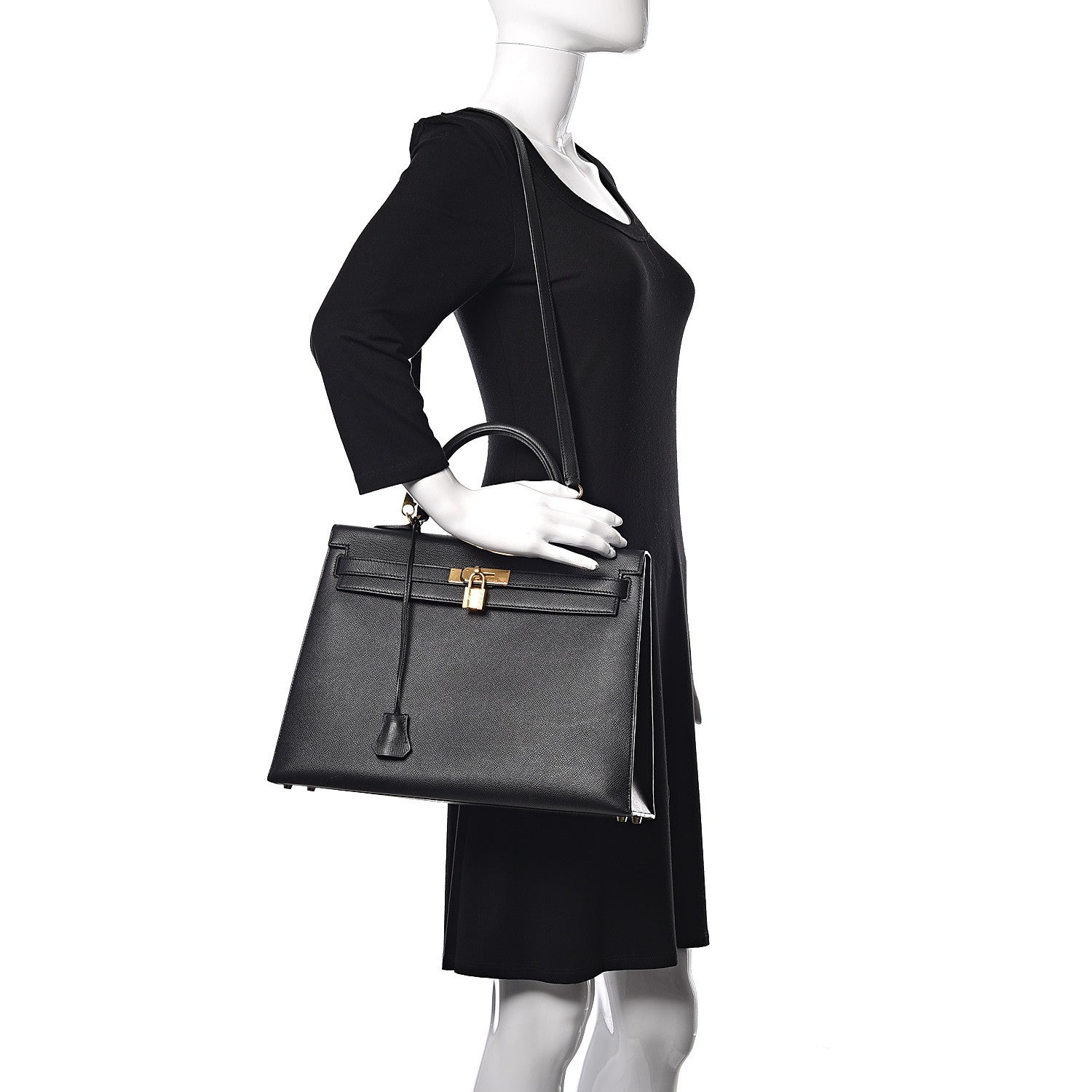 Hermes Epsom Kelly Sellier 35 Black 2 of 10