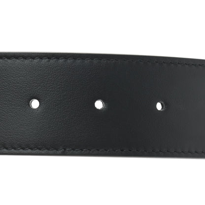 Gucci GG Supreme Monogram Matte Plutone Calfskin Double G 40mm Belt 95 38 Beige Ebony Black 4 of 5
