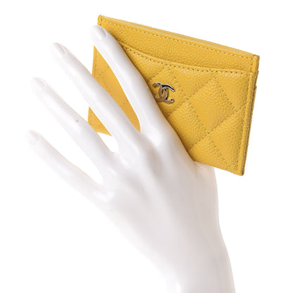 Chanel Caviar Quilted Card Holder Yellow 2 of 10