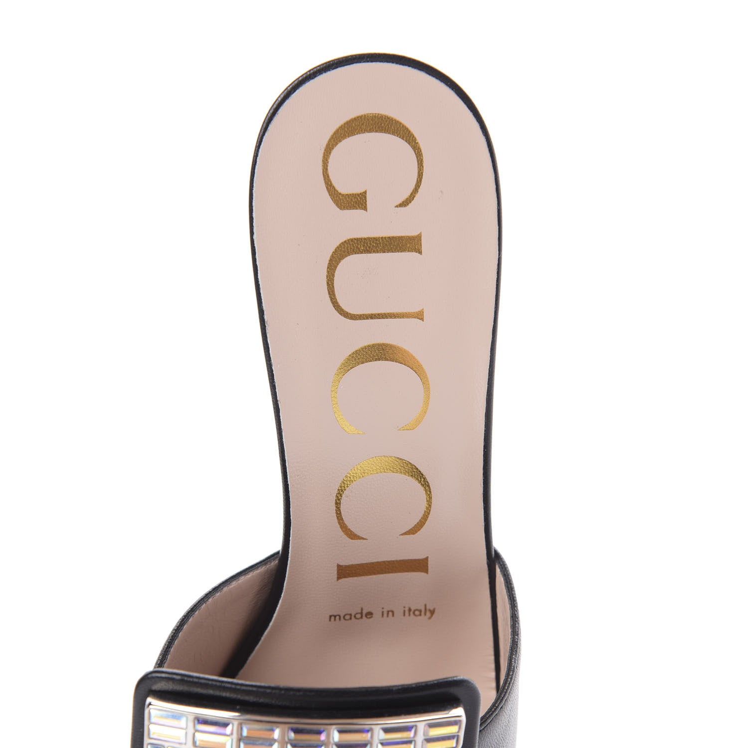 Gucci Malaga Kid Crystal Square G Madelyn Mules 36.5 Black 8 of 9