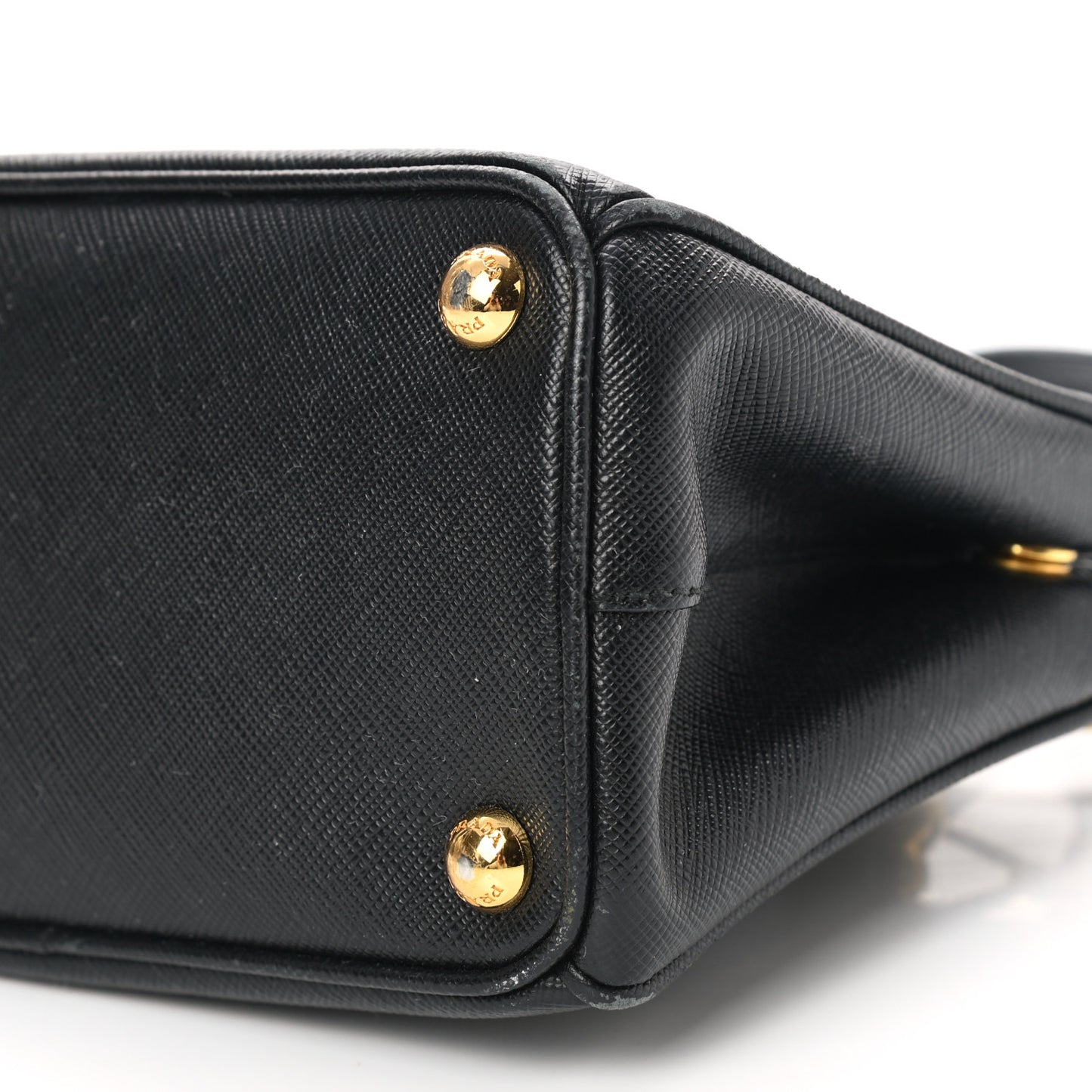 Saffiano Lux Micro Galleria Double Zip Tote Black