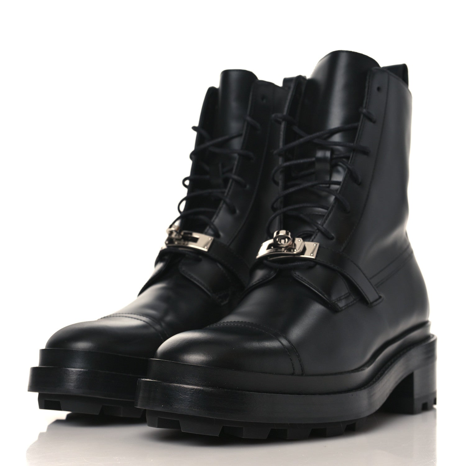 Hermes Glossed Calfskin Funk Ankle Boots 39.5 Black 3 of 9