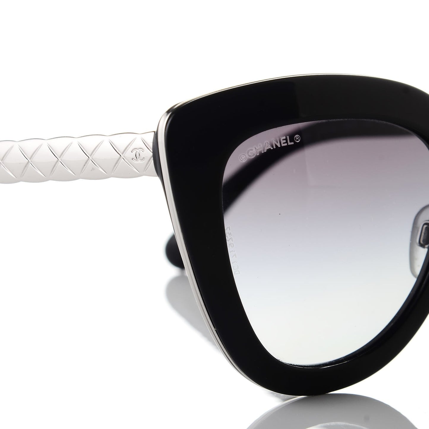 Cat Eye Quilted Sunglasses 5368 Black