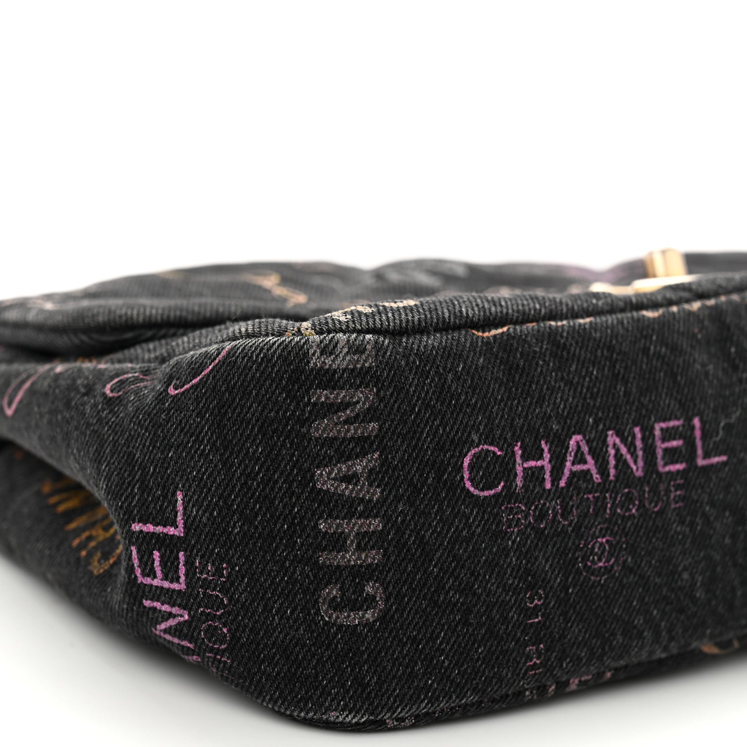 Chanel Denim Quilted Denim Mood Large Flap Black Multicolor 9 of 12