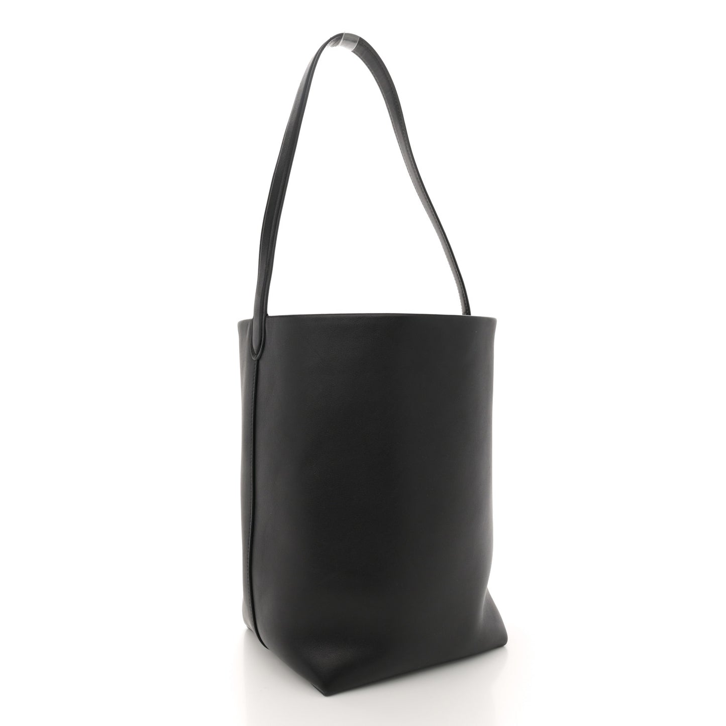 Polished Saddle Calfskin Medium N/S Park Tote Black