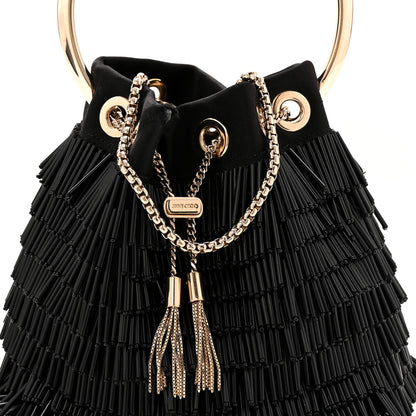 Jimmy Choo Satin Beaded Mini Bon Bon Bag Black 7 of 10